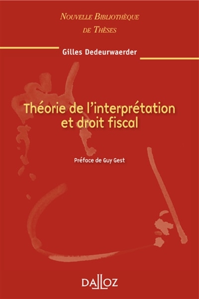 Front cover_Théorie de l'interprétation et droit fiscal