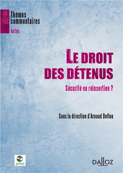 Front cover_Le droit des détenus