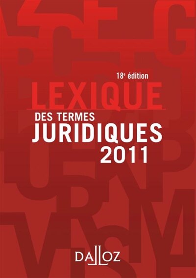 Front cover_Lexique des termes juridiques 2011