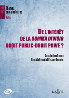Front cover_De l'intérêt de la summa divisio