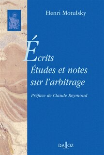 Couverture_Etudes et notes sur l'arbitrage