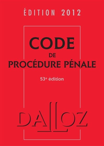 Couverture_Code de procédure pénale 2012