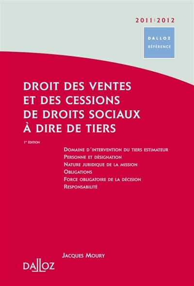 Front cover_Droit des ventes et des cessions de droits sociaux à dire de tiers