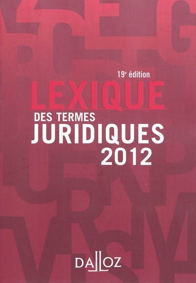 Couverture_Lexique des termes juridiques 2012