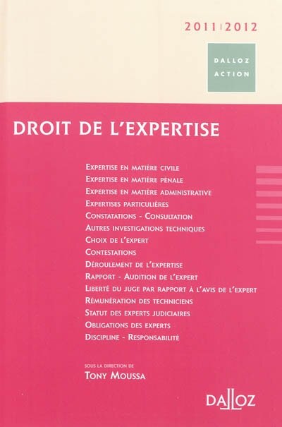 Front cover_Droit de l'expertise 2011-2012