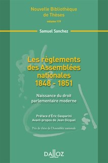 Front cover_Les règlements des Assemblées nationales 1848-1851