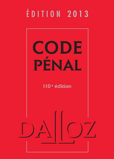 Front cover_Code pénal 2013