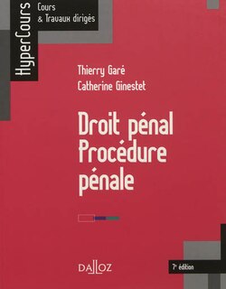 Couverture_Droit pénal, procédure pénale