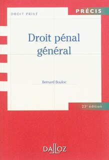 Front cover_Droit pénal général