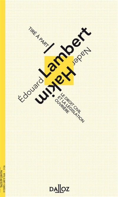 Couverture_Le droit civil et la législation ouvrière