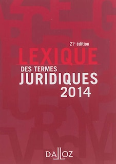 Front cover_Lexique des termes juridiques 2014