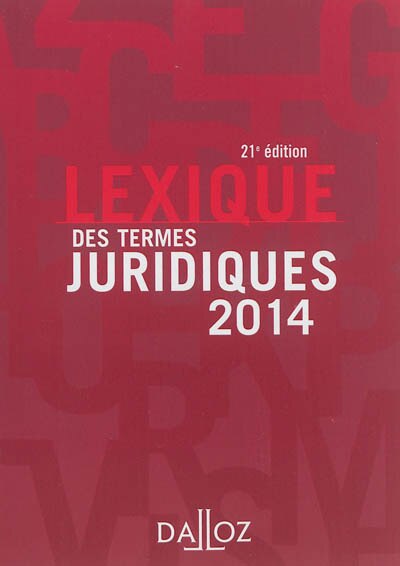 Front cover_Lexique des termes juridiques 2014