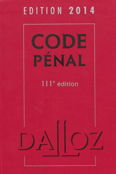 Couverture_Code pénal 2014