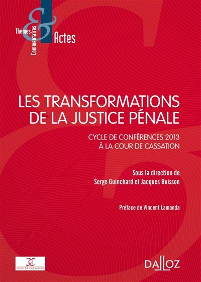 Front cover_Les transformations de la justice pénale