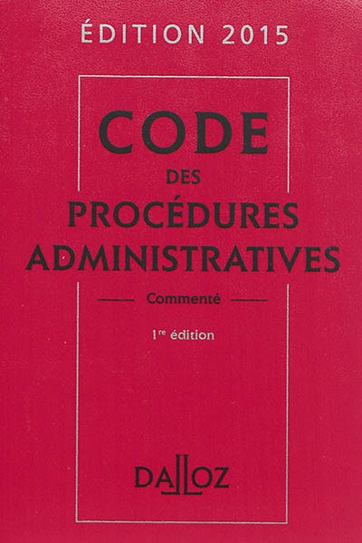 Couverture_Code des procédures administratives commenté
