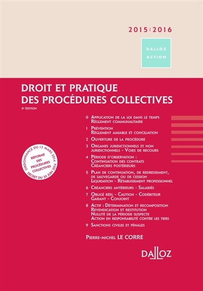Front cover_Droit et pratique des procédures collectives 2015-2016