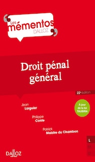 Front cover_Droit pénal général