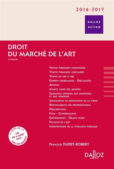 Front cover_Droit du marché de l'art