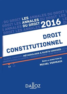 Couverture_Annales droit constitutionnel 2016