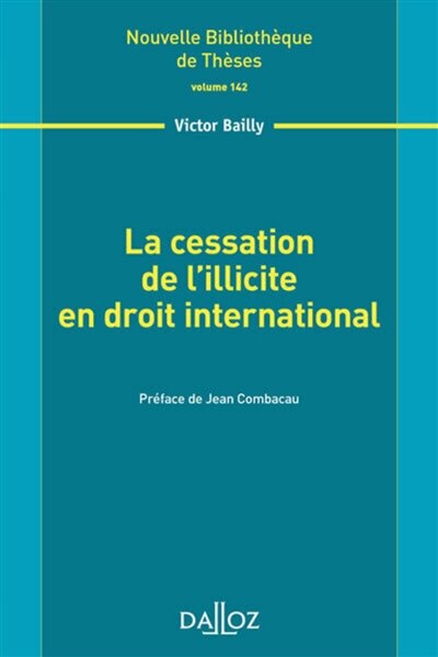 Front cover_La cessation de l'illicite en droit international