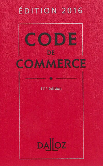 Front cover_Code de commerce 2016