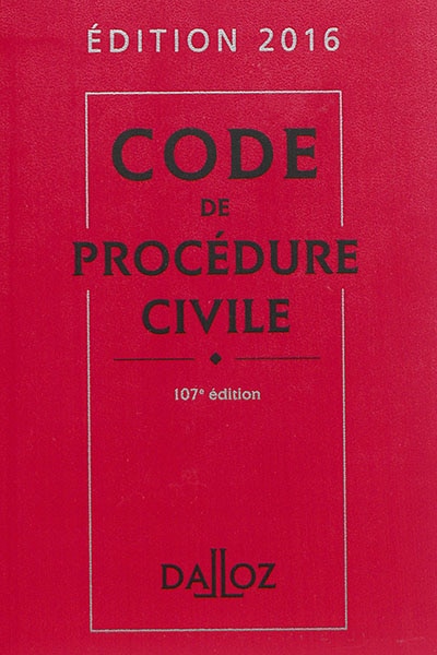 Front cover_Code de procédure civile 2016