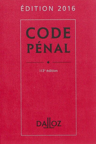 Couverture_Code pénal 2016