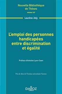 Front cover_L'emploi des personnes handicapées entre discrimination et égalité