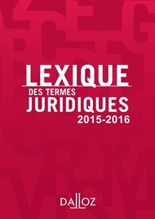Front cover_Lexique des termes juridiques 2015-2016
