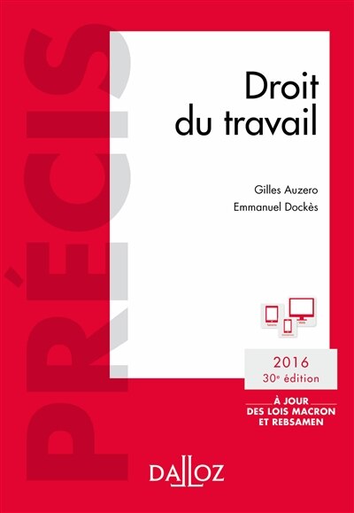 Couverture_Droit du travail : 2016