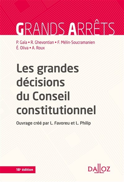 Couverture_Les grandes d&eacute;cisions du Conseil constitutionnel