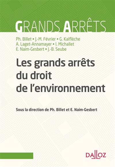 Front cover_Les grands arrêts du droit de l'environnement
