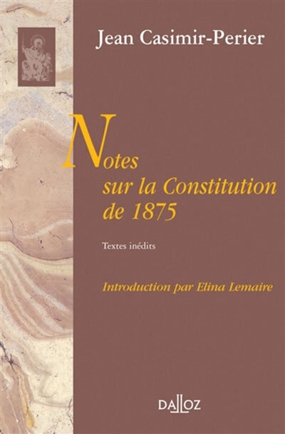 Couverture_Notes sur la Constitution de 1875