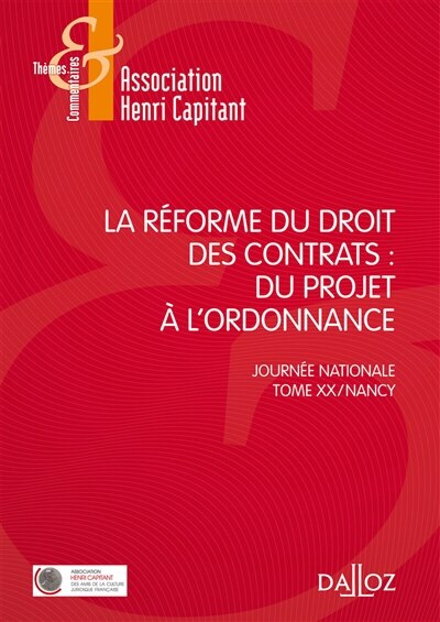 Front cover_La réforme du droit des contrats