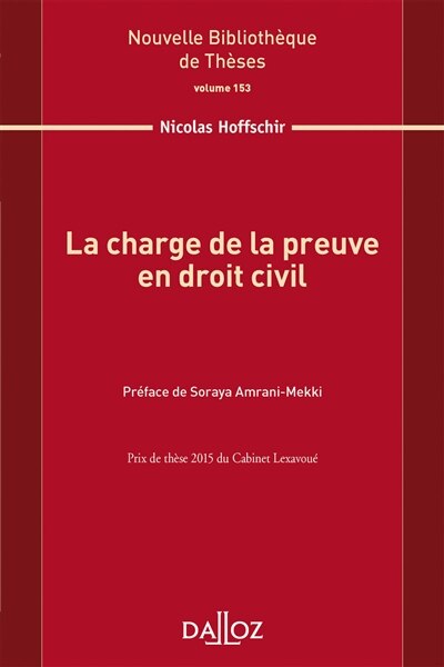 Front cover_La charge de la preuve en droit civil