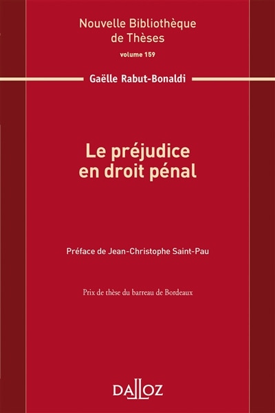 Couverture_Le préjudice en droit pénal