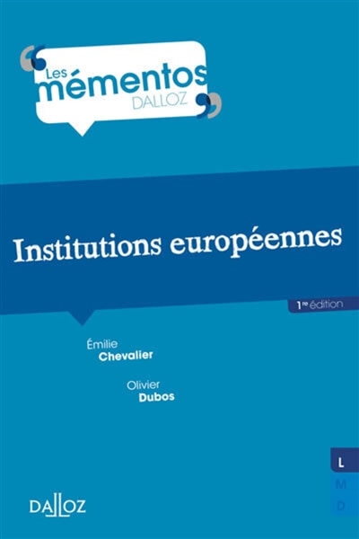 Front cover_Institutions europ&eacute;ennes