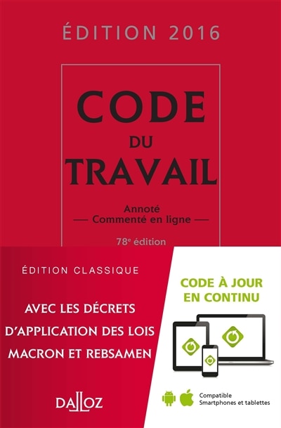 Couverture_Code du travail 2016