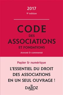 Front cover_Code des associations et fondations 2017, annoté et commenté