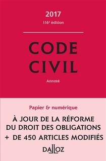 Front cover_Code civil 2017, annot&eacute;