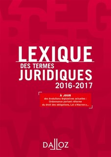 Front cover_Lexique des termes juridiques 2016-2017