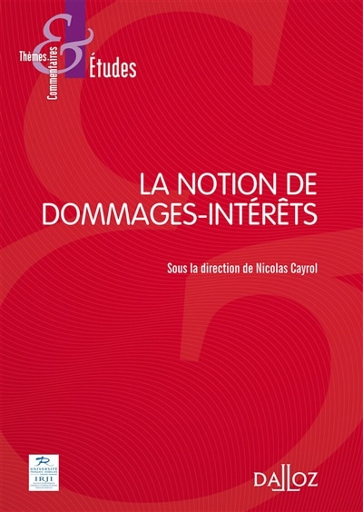 Front cover_La notion de dommages-intérêts