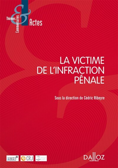 Front cover_La victime de l'infraction pénale