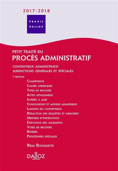 Front cover_Petit traité du procès administratif