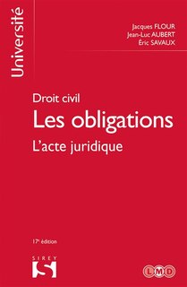 Couverture_Les obligations : droit civil, Vol. 1. L'acte juridique