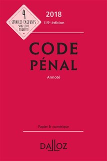 Front cover_Code pénal 2018, annoté