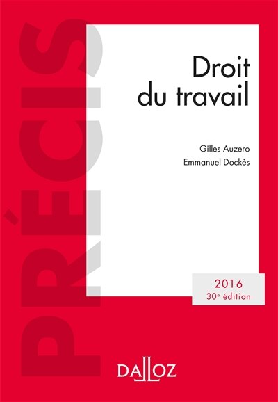 Couverture_Droit du travail : 2016