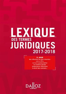 Front cover_Lexique des termes juridiques 2017-2018