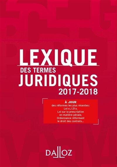 Front cover_Lexique des termes juridiques 2017-2018