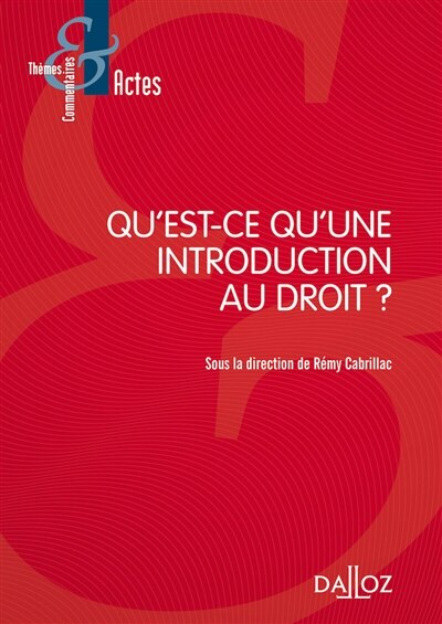 Front cover_Qu'est-ce qu'une introduction au droit ?